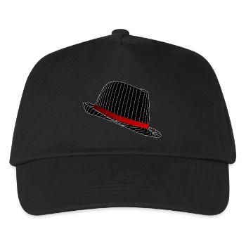 Eleganter Hut im Nadelstreifendesign. - Kinder Basecap - Schwarz - Vorne