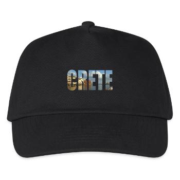 Kreta - Kinder Basecap - Schwarz - Vorne