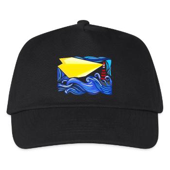 stormy sea with lighthouse - Kids’ Baseball Cap - black - Front
