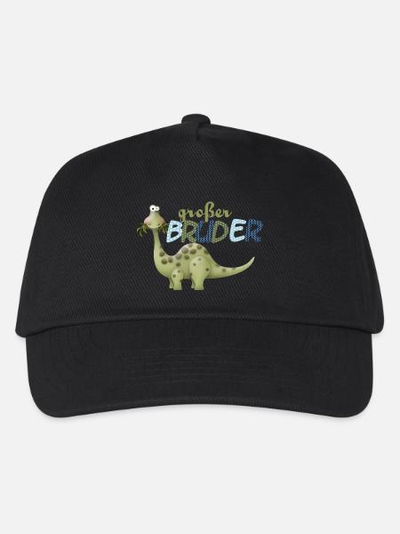 großer Bruder Dinosaurier - Kinder Basecap - Schwarz