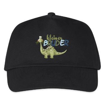 kleiner Bruder Dinosaurier - Kinder Basecap - Schwarz - Vorne