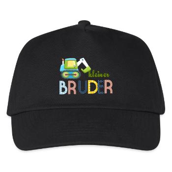 kleiner Bruder Traktor - Kinder Basecap - Schwarz - Vorne