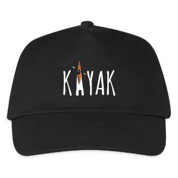 KAJAK - Comic - Paddel Wassersport - Kinder Basecap - Schwarz - Vorne