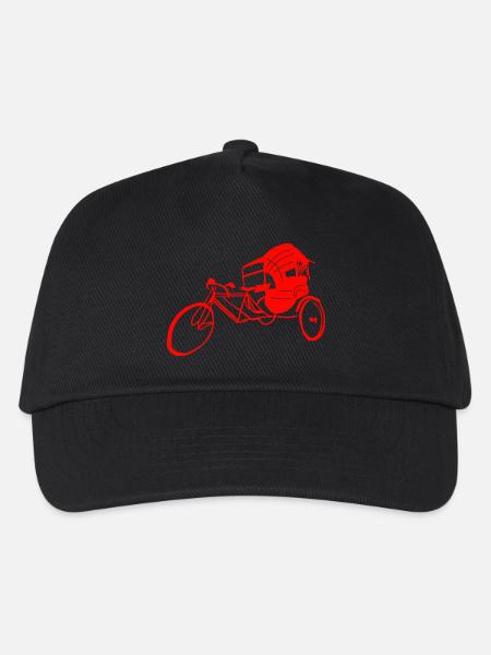 Rikscha in rot - Kinder Basecap - Schwarz
