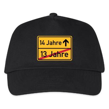 ortsschild_13__jahre__f3 - Kinder Basecap - Schwarz - Vorne