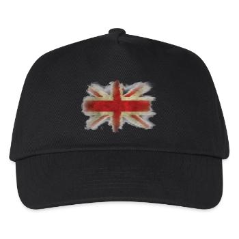 UK Flag Union Jack Ragged Shirt blue - Kinder Basecap - Schwarz - Vorne