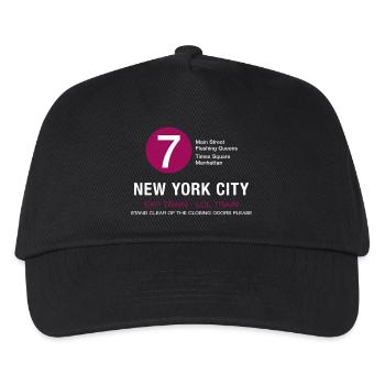 new york city metro train 7 times flushing queens - Kids’ Baseball Cap - black - Front