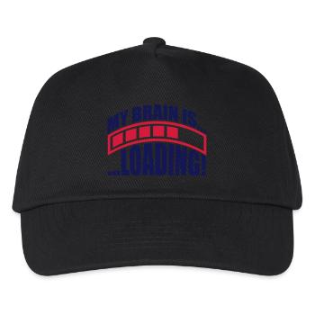my_brain_is_loading_f2 - Kinder Basecap - Schwarz - Vorne