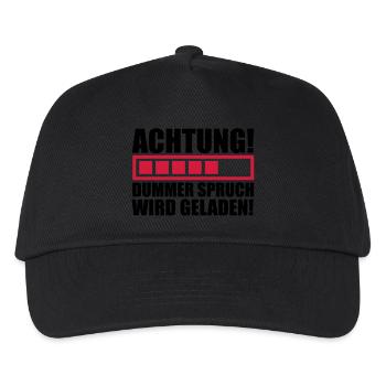 achtung_dummer_spruch_wird_geladen_f2 - Kinder Basecap - Schwarz - Vorne