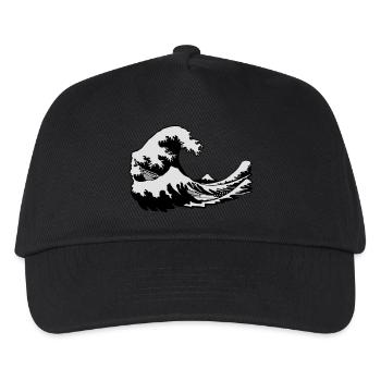 oberflächlich Fuji print wave manga japon hokusai - Kinder Basecap - Schwarz - Vorne