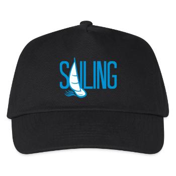 sailing hobby boot segeln schiff segelboot meer wa - Kinder Basecap - Schwarz - Vorne