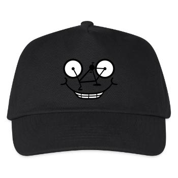 fahrrad gesicht comic cartoon lustig fahren sport - Kinder Basecap - Schwarz - Vorne