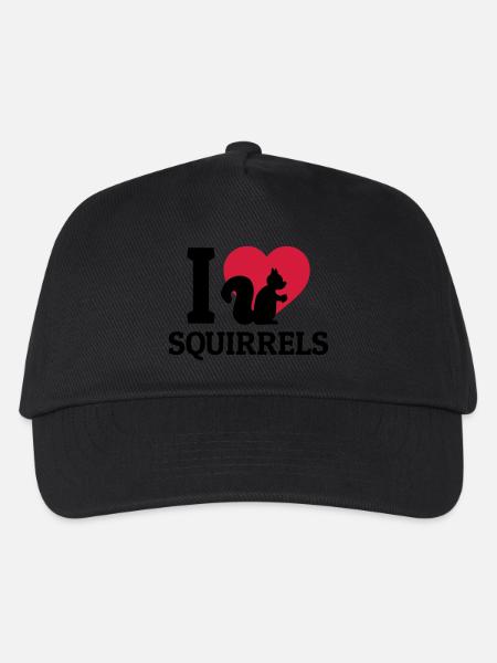 I love Squirrels - Kinder Basecap - Schwarz