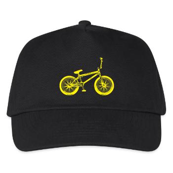 BMX Rad - Bmx Fahrrad - BMX Fahrer - Kinder Basecap - Schwarz - Vorne