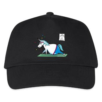 "Fluffy" fat unicorn - Kids’ Baseball Cap - black - Front