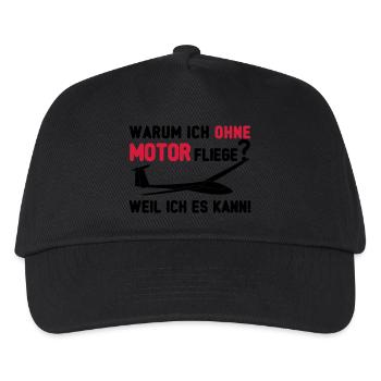 Segelfliegen ohne Motor Geschenk - Kinder Basecap - Schwarz - Vorne