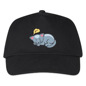 chat dort dormir ronron zzz dessin 2702 - Casquette de baseball Enfant - noir - Devant