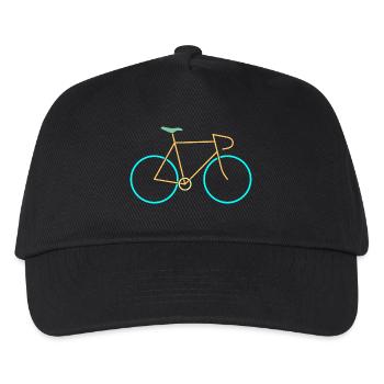 Racing bike yellow blue - Kids’ Baseball Cap - black - Front