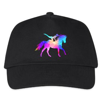 Voltigieren Reitsport Akrobatik Reiten Pferd bunt - Kinder Basecap - Schwarz - Vorne
