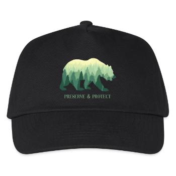 Preserve & Protect Umweltschutz Klimaschutz Bär - Kinder Basecap - Schwarz - Vorne