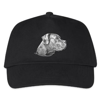 Great Dane Dog Head Bulldog Dog Dogs - Kids’ Baseball Cap - black - Front