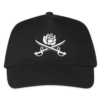 White rose and crossed swords - Kids’ Baseball Cap - black - Front