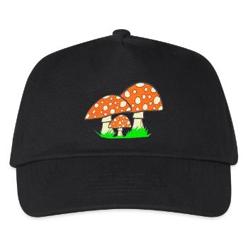 naturgrafik, Fliegenpilze, tolle Waldmotive - Kinder Basecap - Schwarz - Vorne