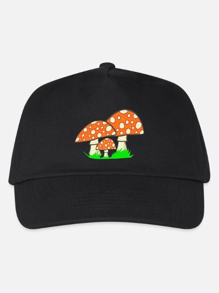 naturgrafik, Fliegenpilze, tolle Waldmotive - Kinder Basecap - Schwarz