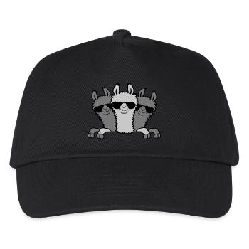 Lama's friends behind the wall - Kids’ Baseball Cap - black - Front