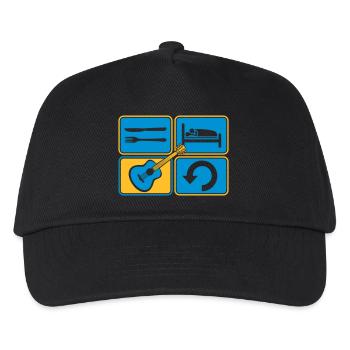 Repeat playing guitar daily - Kids’ Baseball Cap - black - Front