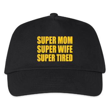 Super mom super wife super tired - Kids’ Baseball Cap - black - Front