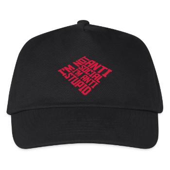 not antisocial anti stupid - Kids’ Baseball Cap - black - Front