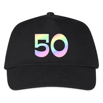 geburtstagsshirt, 50 pastell Verlauf - Kinder Basecap - Schwarz - Vorne