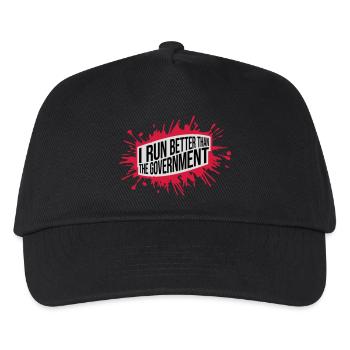 run better than government - Kids’ Baseball Cap - black - Front