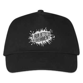 run better than government - Kids’ Baseball Cap - black - Front