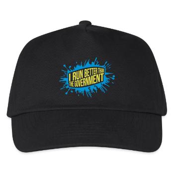run better than government - Kids’ Baseball Cap - black - Front