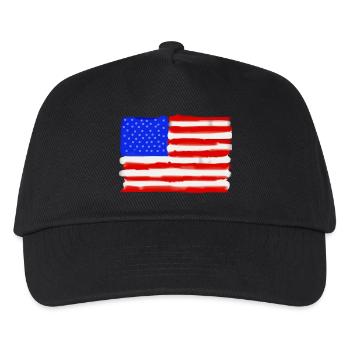 Painted American Flag - Kids’ Baseball Cap - black - Front
