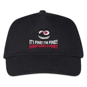 everything is fine Zitat - Kinder Basecap - Schwarz - Vorne
