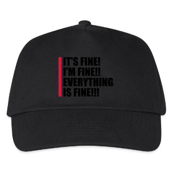 everything is fine Zitat - Kinder Basecap - Schwarz - Vorne