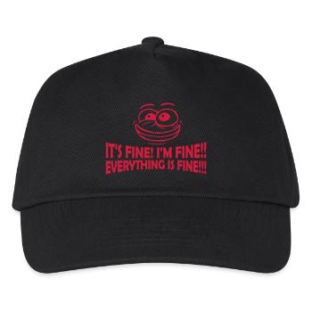everything is fine Zitat - Kinder Basecap - Schwarz - Vorne