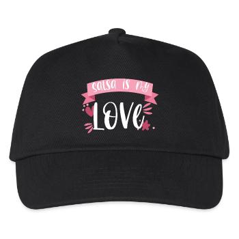Salsa is my Love! Latino Tänzerin Geschenk - Kinder Basecap - Schwarz - Vorne