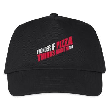pizza thinks about me - Kids’ Baseball Cap - black - Front