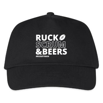 Rugby, Rugby-Sport, Rugby-Humor - Kinder Basecap - Schwarz - Vorne