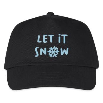 Let it snow Schnee Schneeflocke Winter Weihnachten - Kinder Basecap - Schwarz - Vorne