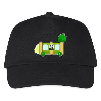 Panda Schulbus - Kinder Basecap - Schwarz - Vorne