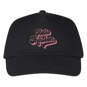 Geschenk zum 13. Geburtstag, Hallo Dreizehn, 13 Jahre - Kinder Basecap - Schwarz - Vorne