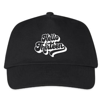 Geschenk zum 13. Geburtstag, Hallo Dreizehn, 13 Jahre - Kinder Basecap - Schwarz - Vorne