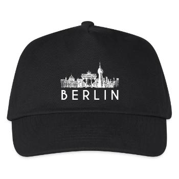 Berlin skyline in white - Kids’ Baseball Cap - black - Front