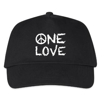 One Love Peace - Kinder Basecap - Schwarz - Vorne