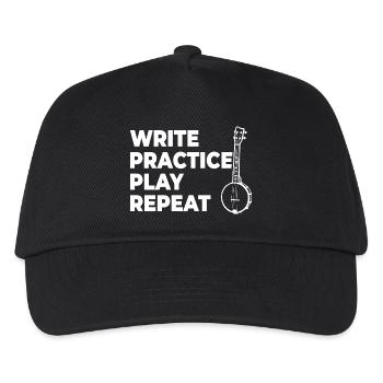 Writing, practicing, playing, repeating - Kids’ Baseball Cap - black - Front